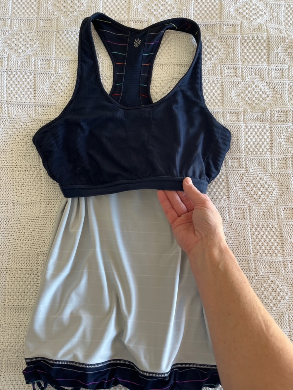 Athleta Racerback Tinker Tank Top Side Tie Built In Bra Padded Athletic Top Sz M - Picture 8 of 11
